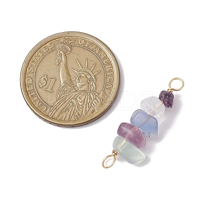 10Pcs 5 Styles Constellation Natural Strawberry Quartz & Amethyst & Obsidian & Fluorite & Rose Quartz Copper Wire Wrapped Chip Beaded Connector Charms PALLOY-JF02905-02-1