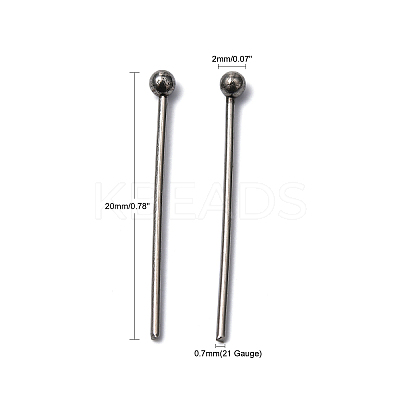 Non-Tarnish 304 Stainless Steel Ball Head pins LS-X-STAS-R015-20mm-1