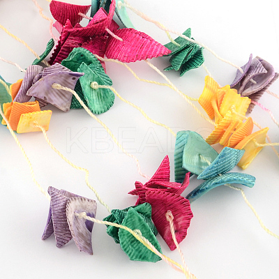Dyed Seashell Aeolian Wind Chime AJEW-Q108-01-1