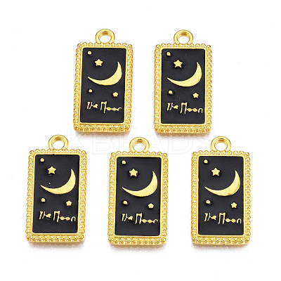 Rack Plating Golden Alloy Enamel Pendants ENAM-S122-51G-1