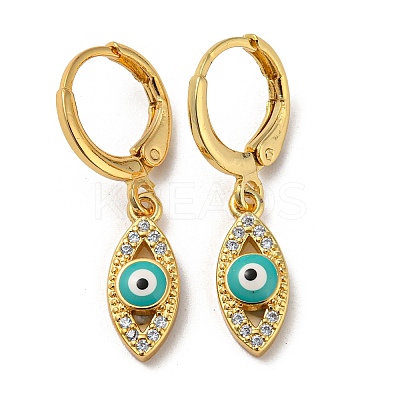 Real 18K Gold Plated Brass Dangle Leverback Earrings EJEW-A033-14G-1
