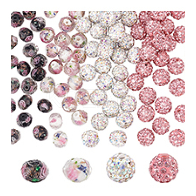 DIY Polymer Clay Rhinestone & Gold Sand Lampwork Beads Making Findings Beads Kits RB-PH0001-59-1