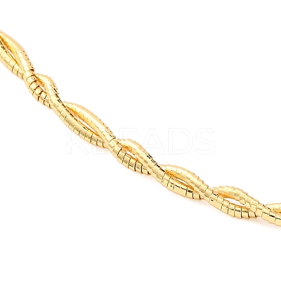Brass Double Braided Round Snake Chain Necklaces MAK-L041-01G-1