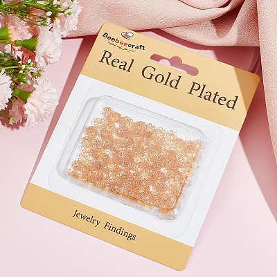 200Pcs Brass Bead Caps KK-BBC0012-40-1