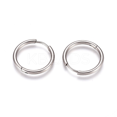 Tarnish Resistant 304 Stainless Steel Huggie Hoop Earrings EJEW-G272-02-16mm-P-1