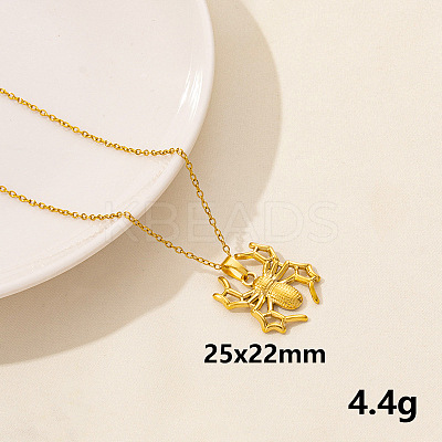 Stainless Steel Insect Spider Pendant Necklace Unisex Jewelry TG2584-10-1