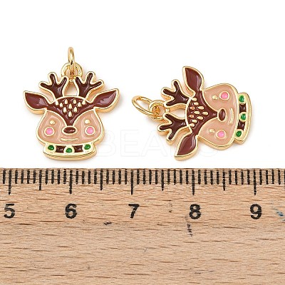 Christmas Brass Enamel Pendants KK-L255-17G-04-1