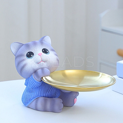 Cute Resin Cat Tray Figurines PW-WG66233-03-1