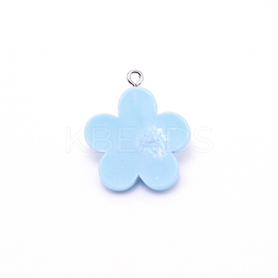 Opaque Resin Pendants RESI-WH0013-05A-1