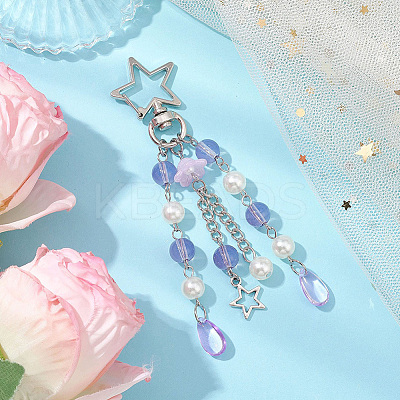 4Pcs Acrylic & ABS Plastic Pearl Jellyfish Pendant Decorations KEYC-SP0001-32C-1