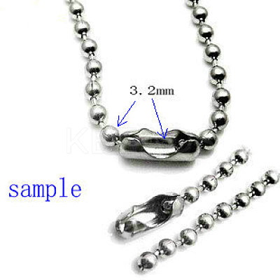 Tarnish Resistant Stainless Steel Ball Chain Connectors STAS-L018E-P-1