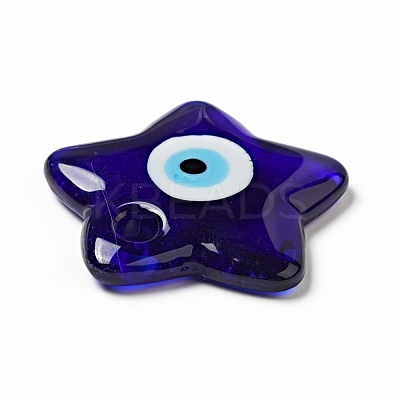 Handmade Evil Eye Lampwork Pendants LAMP-G153-01-1
