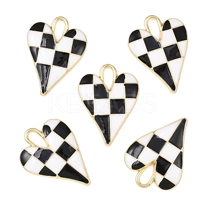 5Pcs Rack Plating Alloy Enamel Pendants ENAM-YW0006-59D-1