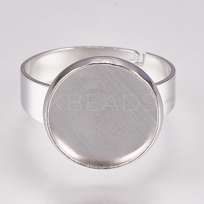 Tarnish Resistant 304 Stainless Steel Pad Ring Settings STAS-G173-19P-12mm-1