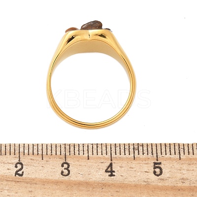 Heart Natural Tiger Eye Finger Rings RJEW-D303-01G-01-1