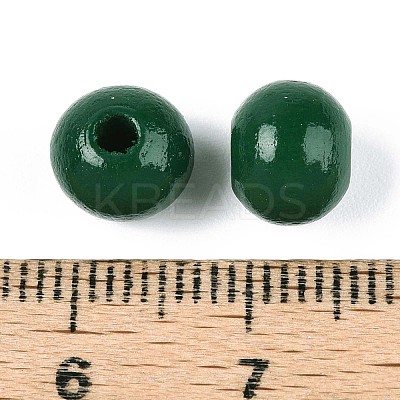 Spray Painted Round Natural Schima Wood Beads WOOD-A018-8mm-15-1