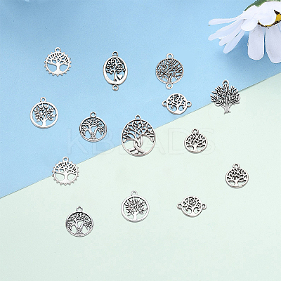 90Pcs 9 Style Tibetan Style Alloy Pendants TIBEP-SC0001-97-1