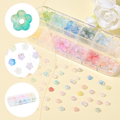 19.2G 12 Colors Frosted Transparent Acrylic Beads OACR-FS0002-18-1