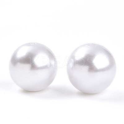 Round ABS Plastic Imitation Pearl Beads OACR-R053-01-1
