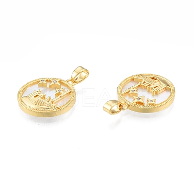 Synthetic White Shell Pendants KK-A165-17G-1