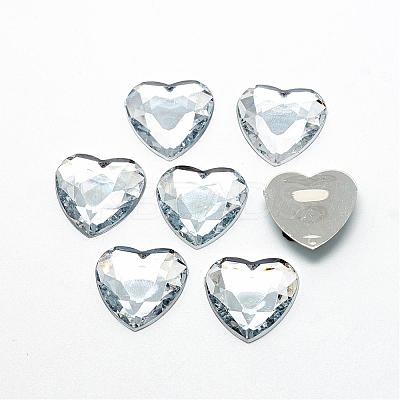 Acrylic Rhinestone Flat Back Cabochons GACR-Q009-25x25-15-1