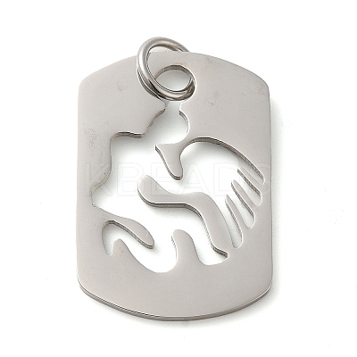 Non-Tarnish Hollow 304 Stainless Steel Pendants STAS-C086-04E-P-1