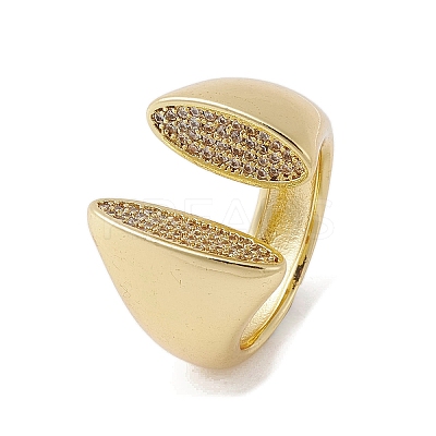 Brass Adjustable Micro Pave Cubic Zirconia Rings RJEW-K257-78G-1