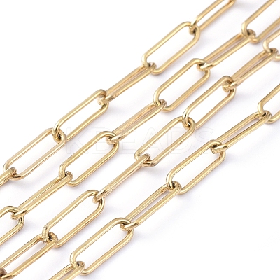 PVD Vacuum Plating 304 Stainless Steel Paperclip Chains CHS-L022-02P-G-1