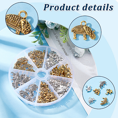 96pcs 6 style Tibetan Style Alloy Pendants TIBEP-PH0001-55-1