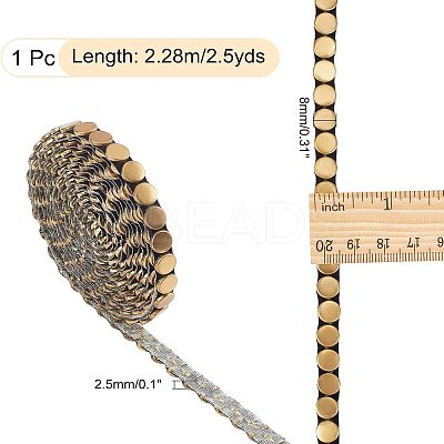 2.5 Yards Hot Fix 304 Stainless Steel Flat Round Stud Nailhead Trim DIY-CA0004-63-1