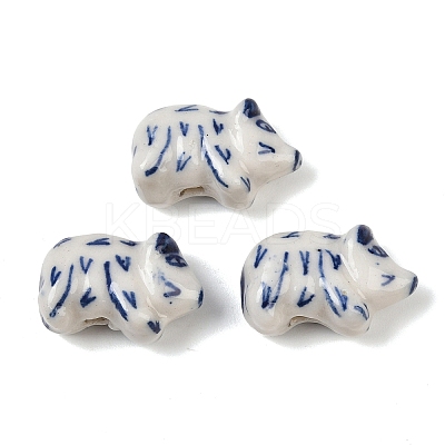 Animal Theme Blue and White Porcelain Beads PORC-Z007-05F-1
