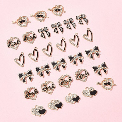28Pcs 6 Styles Alloy Enamel Pendants FIND-FS0003-22-1