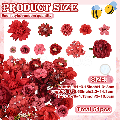3 Bags 3 Styles Cloth Flower DIY-SP0005-72D-1