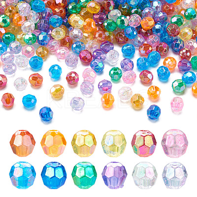 1080Pcs 12 Style Transparent Acrylic Beads PACR-TA0001-11-1