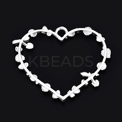 Rack Plating Alloy Open Back Bezel Pendants PALLOY-Q351-67S-FF-1