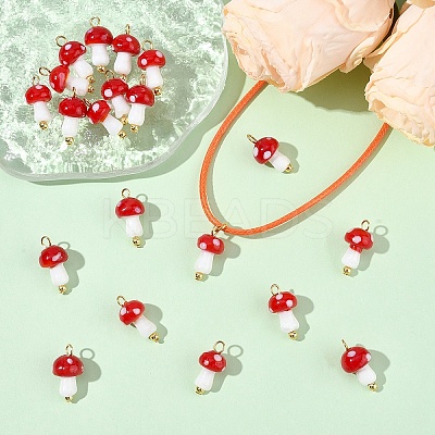 20Pcs Handmade Lampwork Pendants PALLOY-YW00077-1
