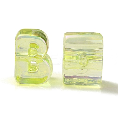 UV Plating Rainbow Iridescent Acrylic Beads OACR-C012-02B-1-1