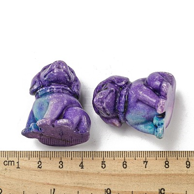 Dyed Natural Imperial Jasper Dog Figurine Statue for Living Room Table Home Decoration DJEW-N003-05D-1