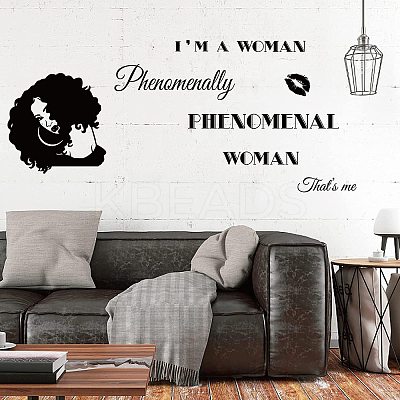 Rectangle with Word PVC Wall Stickers DIY-WH0228-186-1