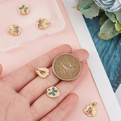 6Pcs 3 Style Rack Plating Brass Enamel Charms KK-BBC0002-15-1