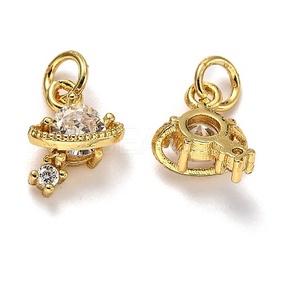 Brass Micro Pave Cubic Zirconia Charms ZIRC-H119-10G-1