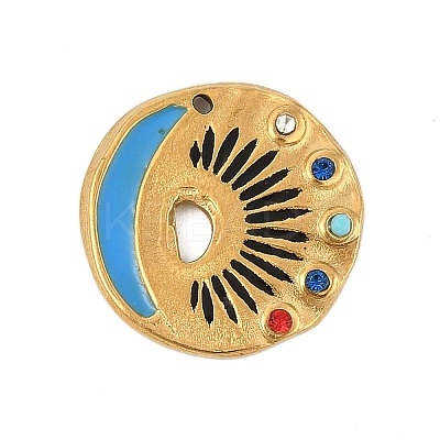 304 Stainless Steel Enamel Pendants STAS-E547-02G-02-1