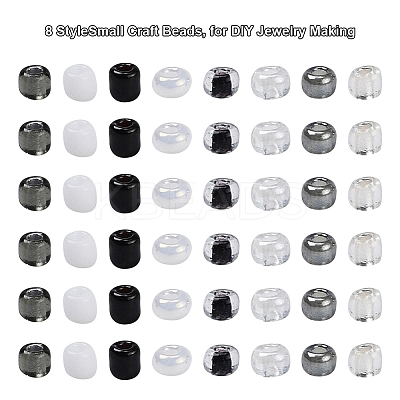 8 Style 8/0 Glass Round Seed Beads SEED-YW0001-38B-1