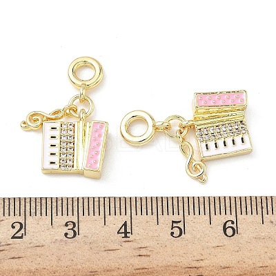 Brass Micro Pave Cubic Zirconia with Enamel Pendants KK-Z134-10G-01-1
