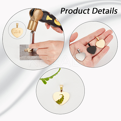 18Pcs 3 Colors 201 Stainless Steel Pendants STAS-GA0001-43-1
