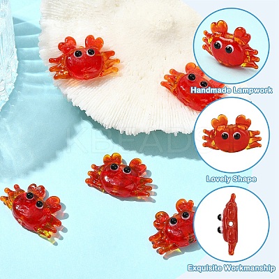5Pcs Handmade Lampwork Beads LAMP-YW0001-83-1