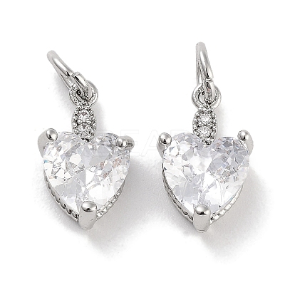 Brass Micro Pave Cubic Zirconia Charms KK-C051-05P-03-1