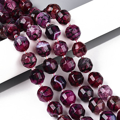 Natural Agate(Dyed & Heated) Beads Strands G-T139-92B-1