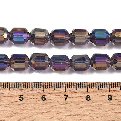 Electroplate Transparent Column Glass Beads Strands EGLA-A043-02-AB05-1