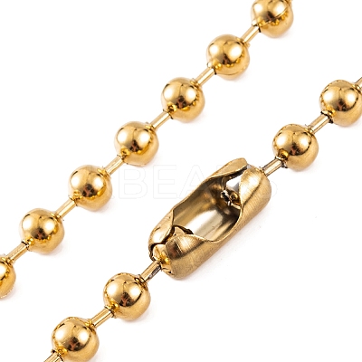Ion Plating(IP) 304 Stainless Steel Ball Chain Necklaces for Women NJEW-G135-01C-G-1
